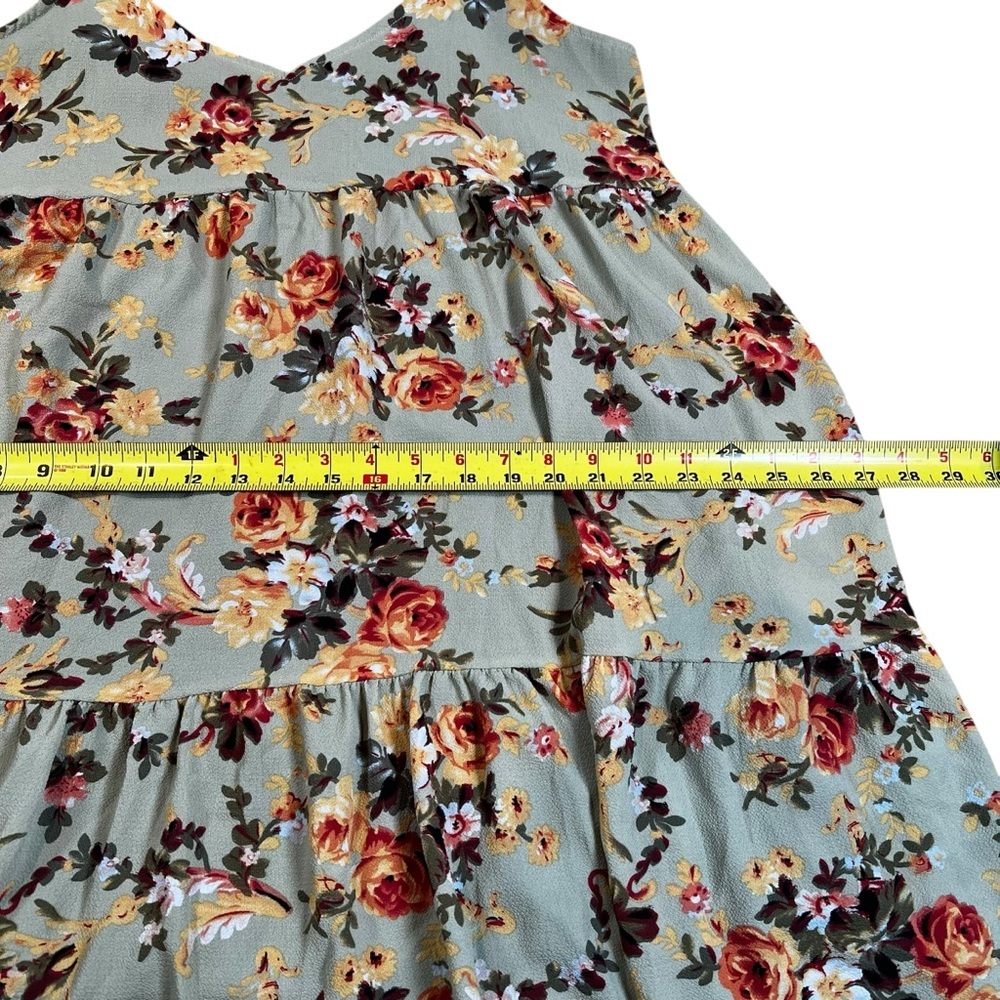 Floral Mint Tie-Strap Dress - Boho Chic Casual Style | Size Small | Resort Wear - Picture 13 of 16